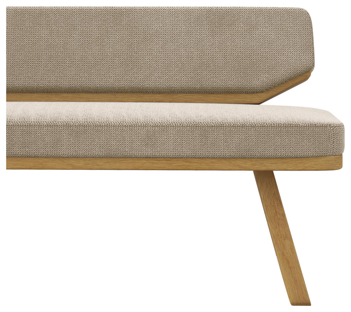 SITZBANK 190/80/52 cm Flachgewebe Eichefarben, Beige Eiche massiv  - Eichefarben/Beige, Basics, Holz/Textil (190/80/52cm) - Carryhome