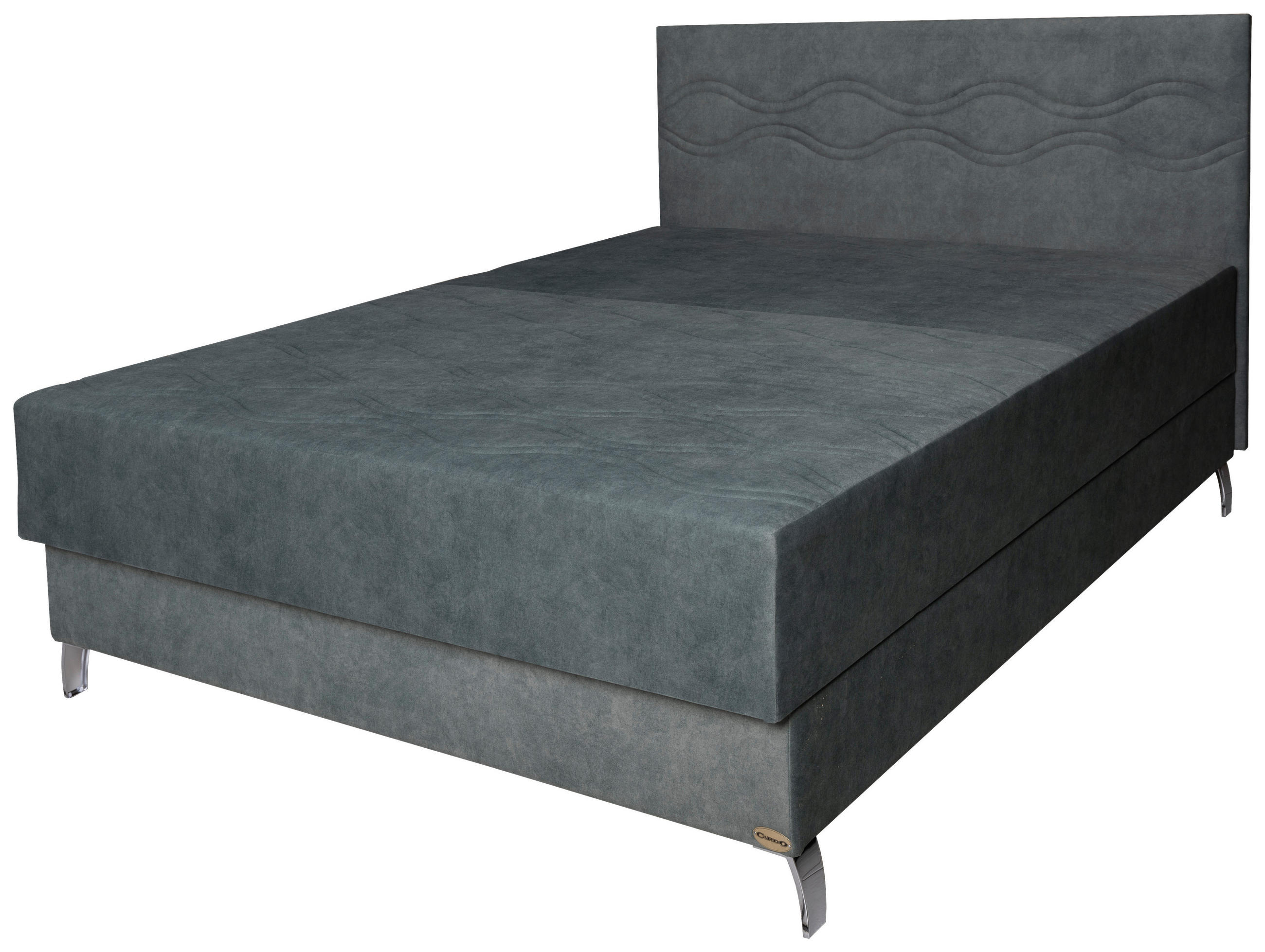 KÁRPITOZOTT ÁGY 160/200 cm  zöld  - ezüst/zöld, Basics, textil/fém (160/200cm) - Cardo