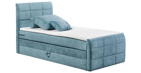 BOXSPRINGBETT 100/200 cm,  in Blau  - Blau, Basics, Holzwerkstoff/Kunststoff (100/200cm) - Xora