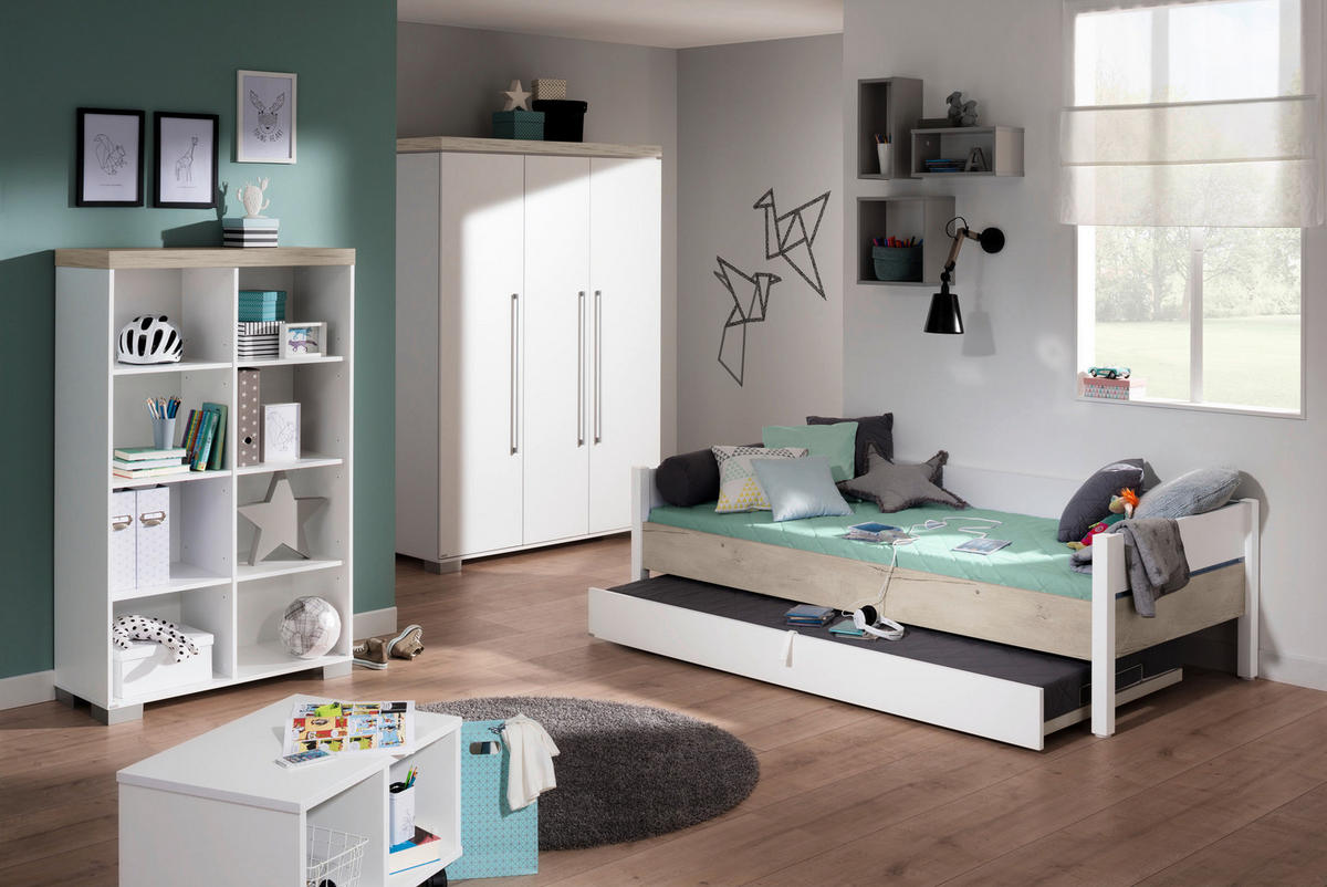 BETT 90/200 cm  in Weiss, Silbereichenfarben   - Weiss/Silbereichenfarben, Basics, Holzwerkstoff (90/200cm) - Paidi
