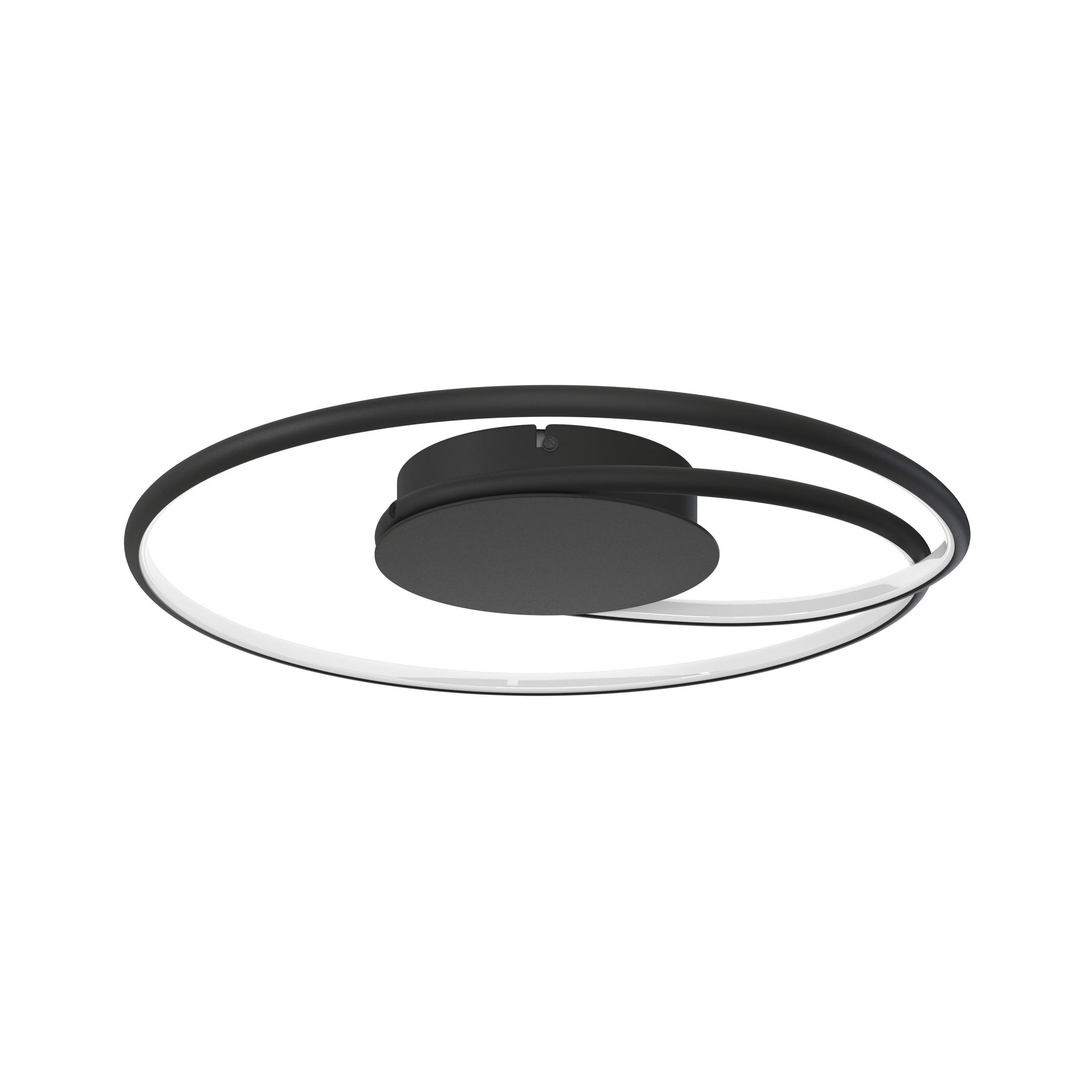 STROPNÍ LED SVÍTIDLO, 45/8 cm  - černá, Lifestyle, kov/plast (45/8cm) - Novel