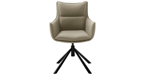 ARMLEHNSTUHL drehbar in Eisen beschichtet - Schwarz/Cappuccino, Design, Textil/Metall (60/90/65cm) - Novel