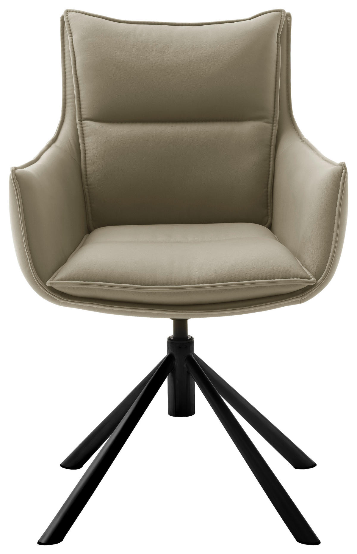 ARMLEHNSTUHL drehbar  in Eisen beschichtet  - Schwarz/Cappuccino, Design, Textil/Metall (60/90/65cm) - Novel