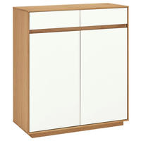 SCHUHSCHRANK Eiche teilmassiv Weiß, Eiche Bianco  - Eiche Bianco/Weiß, Design, Holz/Holzwerkstoff (86/103/37cm)