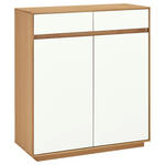 SCHUHSCHRANK 86/103/37 cm  - Eiche Bianco/Weiß, Design, Holz/Holzwerkstoff (86/103/37cm) - Novel