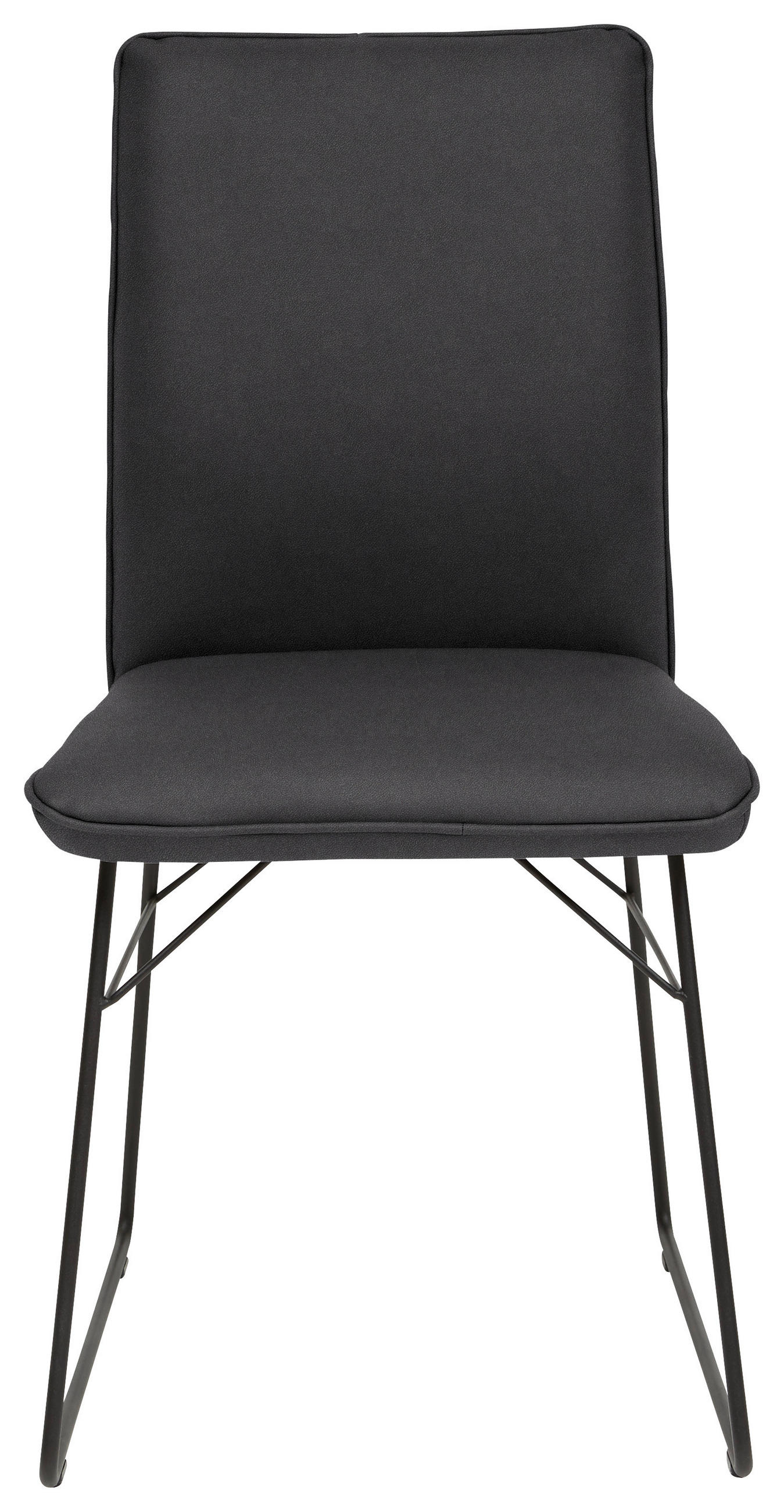 STUHL  in Stahl Mikrofaser Metall, Textil  - Schwarz, Design, Textil/Metall (46/91/60cm) - Dieter Knoll