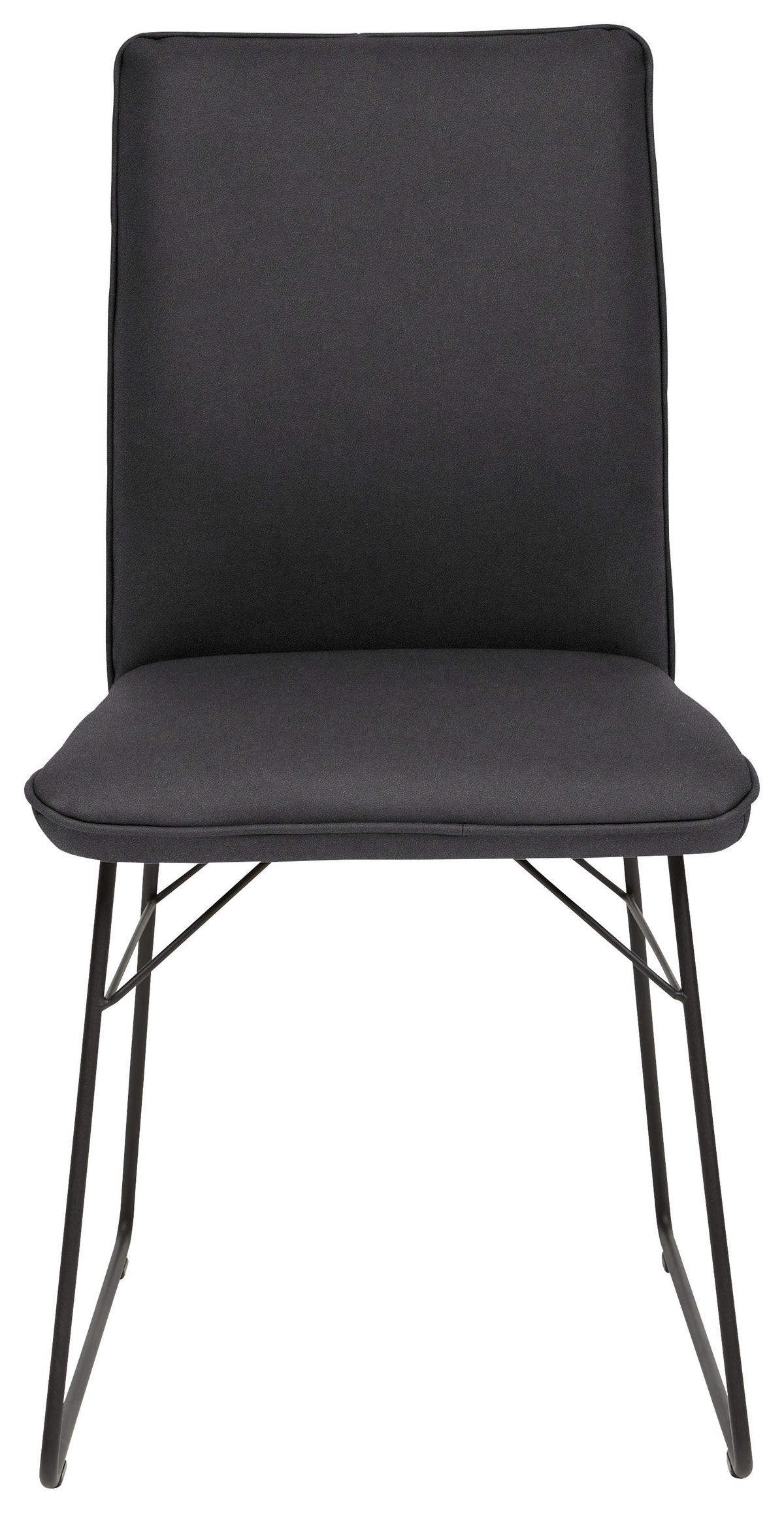 STUHL  in Stahl Mikrofaser Metall, Textil  - Schwarz, Design, Textil/Metall (46/91/60cm) - Dieter Knoll