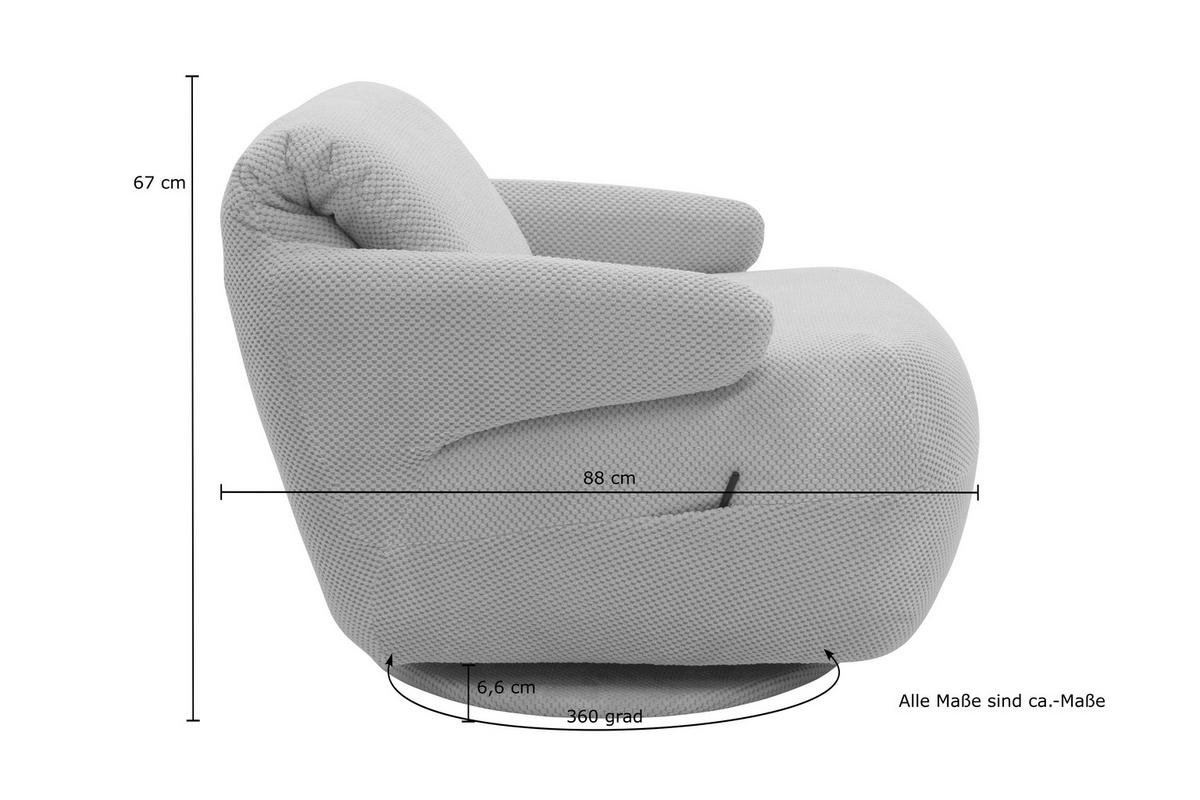SESSEL Mikrofaser Hellgrau    - Hellgrau/Schwarz, Design, Textil/Metall (68/88/67cm) - MID.YOU