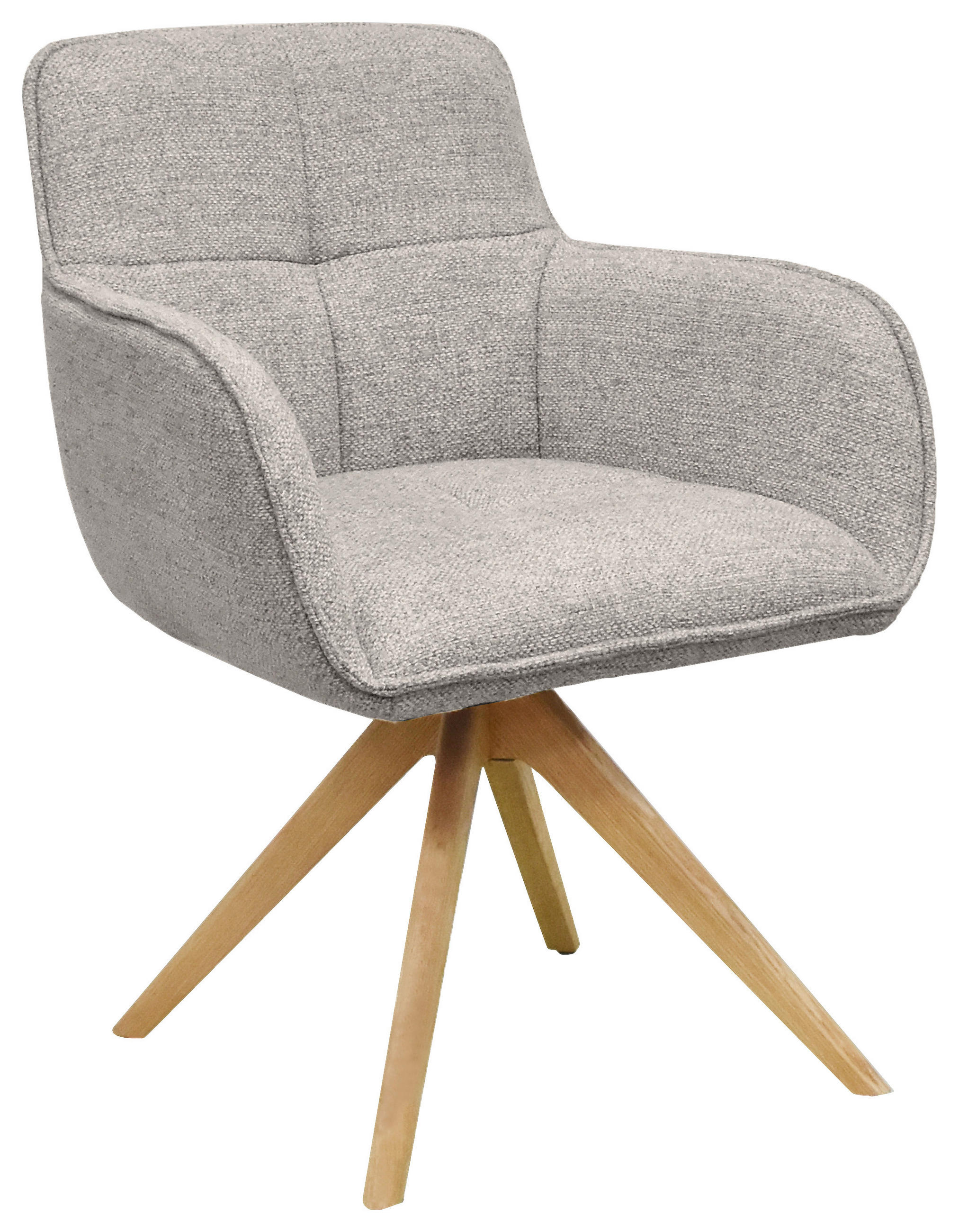 ARMLEHNSTUHL  in Mikrofaser  - Eichefarben/Beige, Design, Holz/Textil (61/87,5/61cm) - Novel