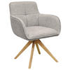 ARMLEHNSTUHL  in Mikrofaser  - Eichefarben/Beige, Design, Holz/Textil (61/87,5/61cm) - Novel