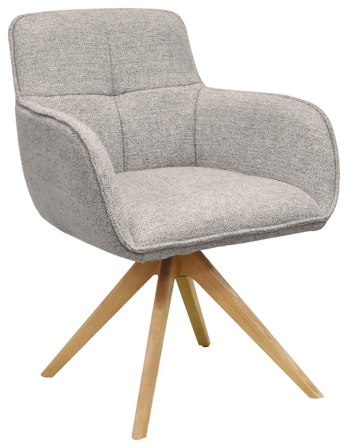 ARMLEHNSTUHL  in Mikrofaser  - Eichefarben/Beige, Design, Holz/Textil (61/87,5/61cm) - Novel