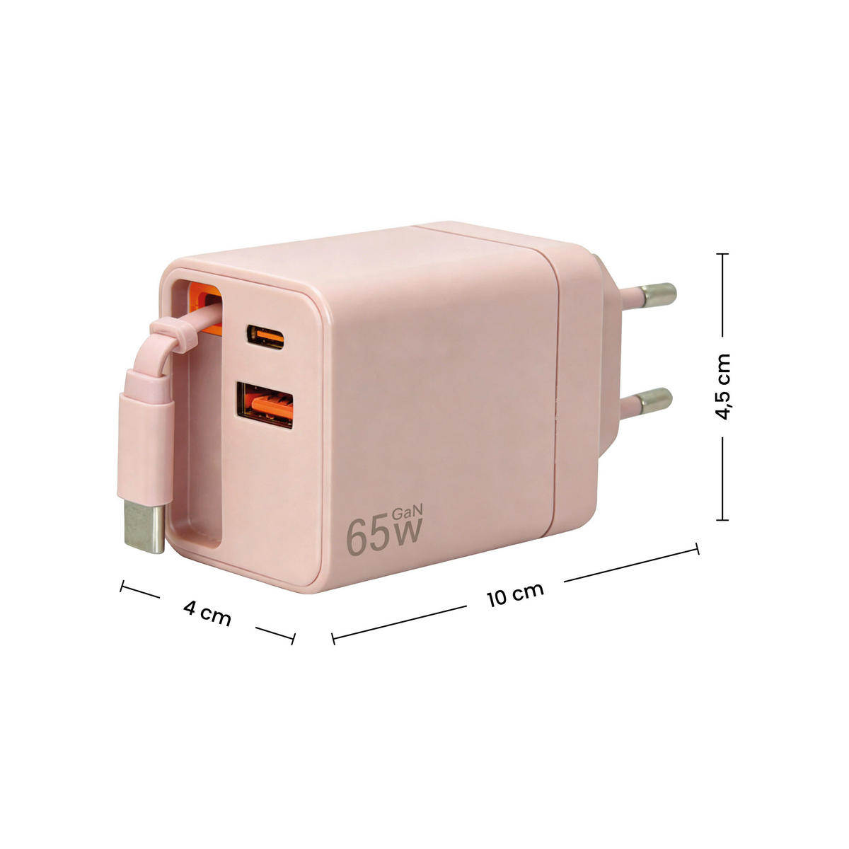 NABÍJECÍ ADAPTÉR - růžová, Basics, kov/plast (10/4/4,5cm) - Mican