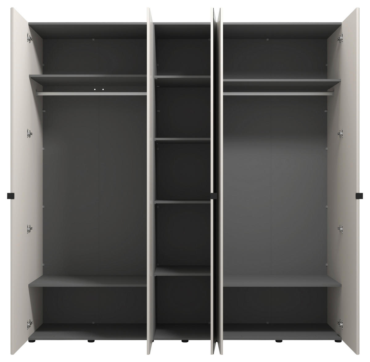 NYÍLÓAJTÓS SZEKRÉNY kasmírszínű  - kasmírszínű/fekete, Konventionell, faalapú anyag/üveg (224/226,5/56,5cm) - Stylife