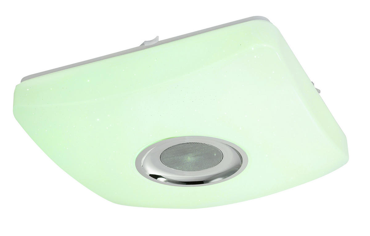 LED-DECKENLEUCHTE 18 W    36,5/36,5/9 cm  - Chromfarben/Weiss, Basics, Kunststoff/Metall (36,5/36,5/9cm) - Globo