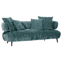 BIG SOFFA i chenille turkos  - turkos/svart, Design, trä/textil (245/85/110cm) - MID.YOU