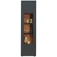 VITRINE Anthrazit  54/205/39 cm  - Anthrazit, Natur, Glas/Holz (54/205/39cm) - Valnatura