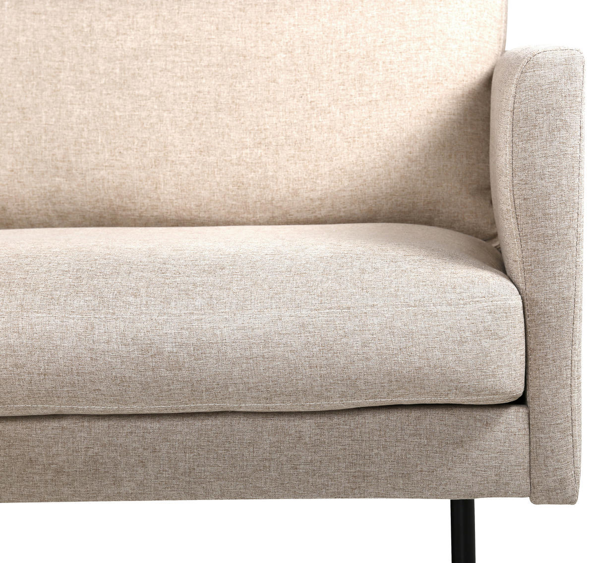 2-SITZER-SOFA Textilgeflecht Braun, Schwarz  - Hellbraun/Beige, Design, Textil/Metall (180/78/80cm) - Livetastic