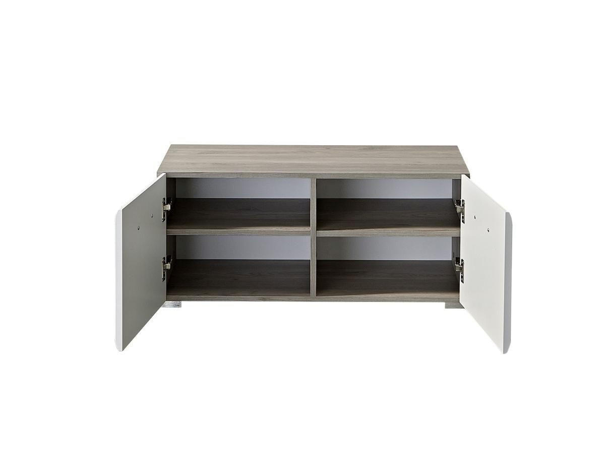 GARDEROBENBANK Weiß, Eichefarben  - Chromfarben/Eichefarben, Basics, Metall (84/37/40cm) - Carryhome