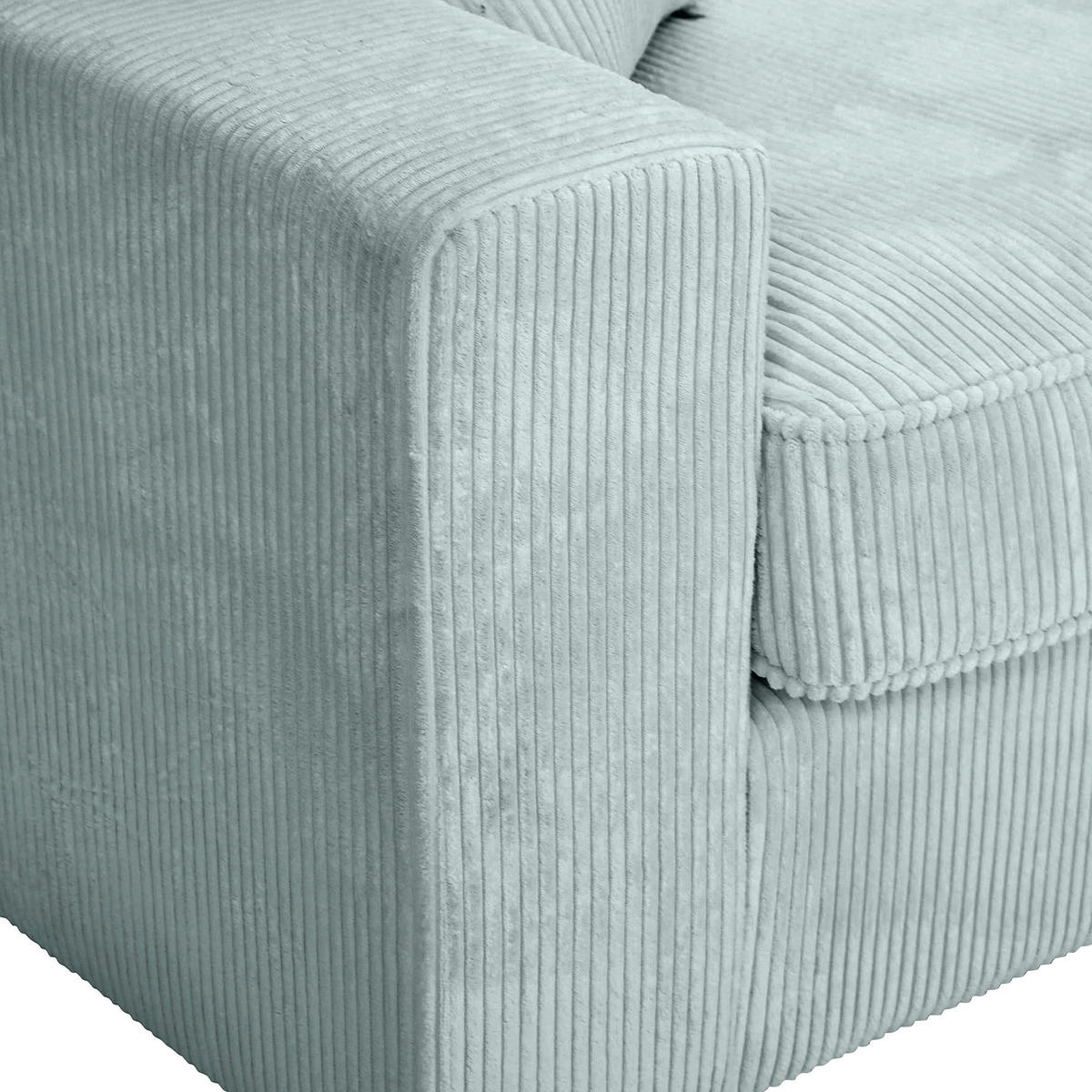 ECKSOFA Cord Hellblau  - Schwarz/Hellblau, Modern, Kunststoff/Textil (307/228cm) - Carryhome