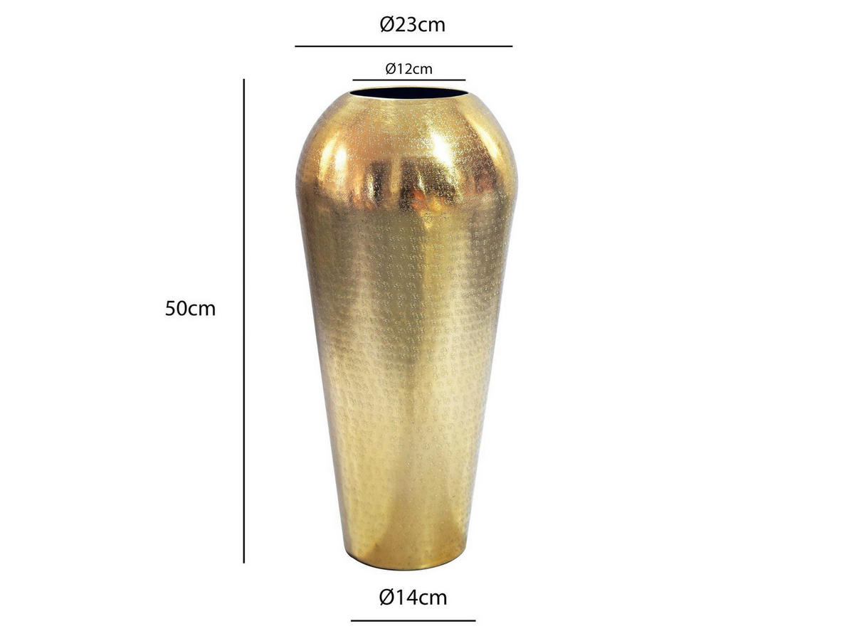 DEKOVASE  - Goldfarben, Design, Metall (23/23/50cm) - Livetastic