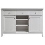 SIDEBOARD Weiß  144/91/40 cm  - Weiß, Natur, Holz/Metall (144/91/40cm) - Linea Natura
