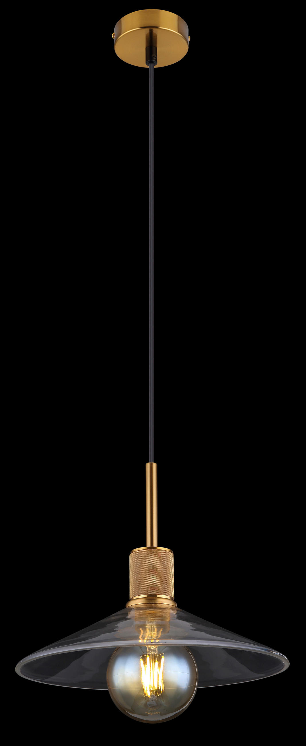 HÄNGELEUCHTE 28/120 cm    - Klar/Messingfarben, Design, Glas/Metall (28/120cm) - Globo