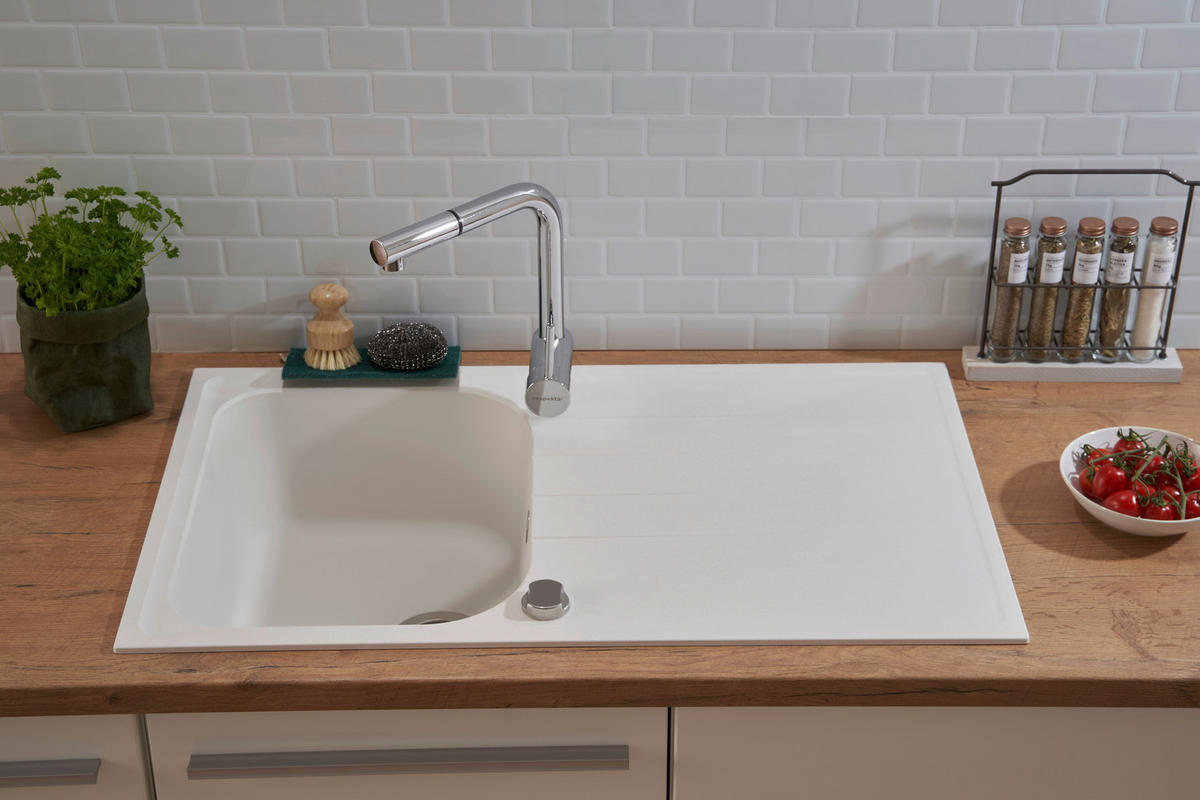 SPÜLE 1725ORLANDO86X50W  - Weiß, Trend, Stein (86/20,9/50cm) - Respekta