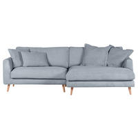ECKSOFA in Cord Hellblau  - Naturfarben/Hellblau, Romantik / Landhaus, Holz/Textil (270/140cm) - Landscape