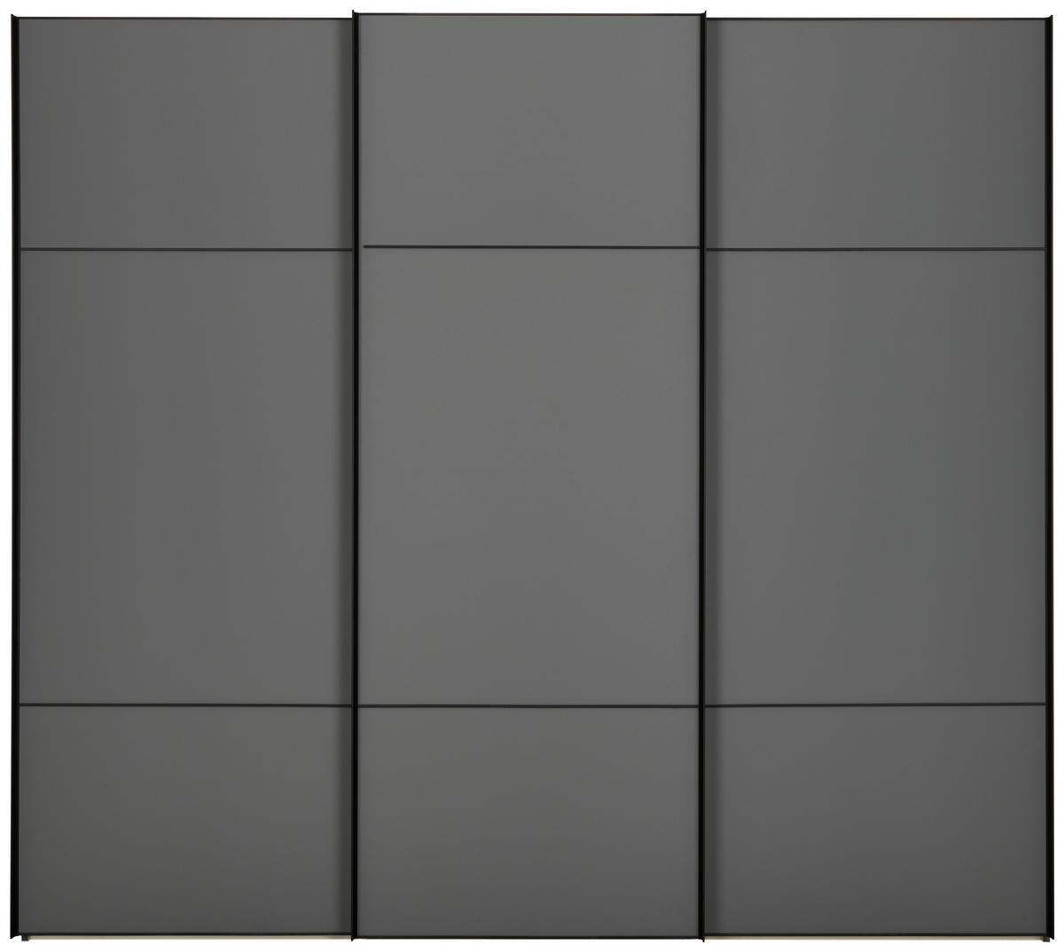  SCHWEBETÜRENSCHRANK 3-türig  - Schwarz/Grau, Design, Glas/Holzwerkstoff (249/222cm) - Moderano