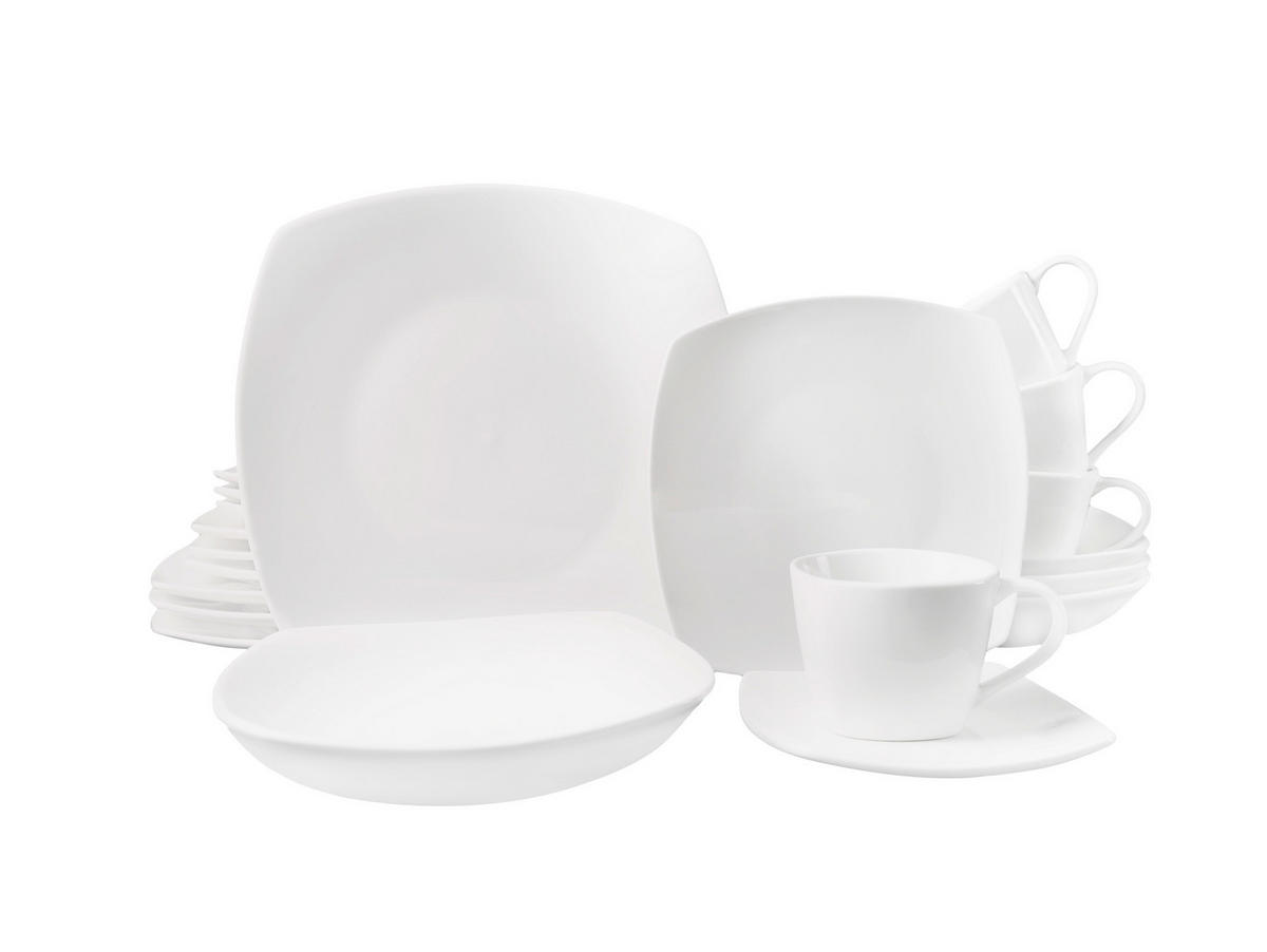 KOMBISERVICE 30-teilig  - Weiß, Basics, Keramik - Echtwerk