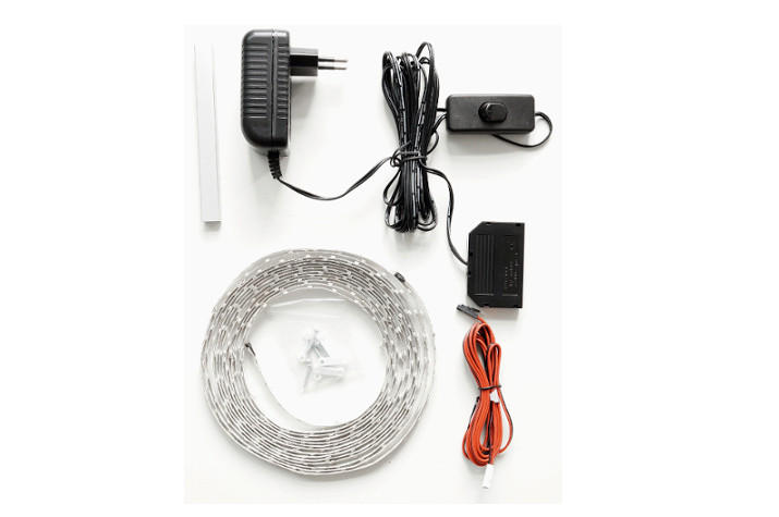 LED-STRIP 135 cm   - Schwarz/Weiß, Design, Kunststoff/Metall (135cm) - Livetastic