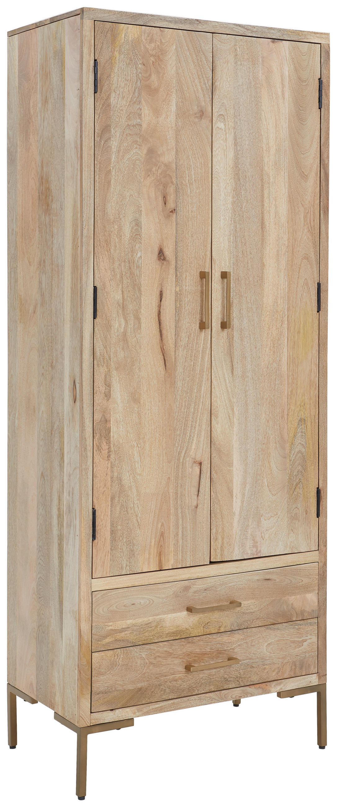 GARDEROBE  in 75/192/45 cm  - Goldfarben/Naturfarben, Natur, Holz/Metall (75/192/45cm) - MID.YOU