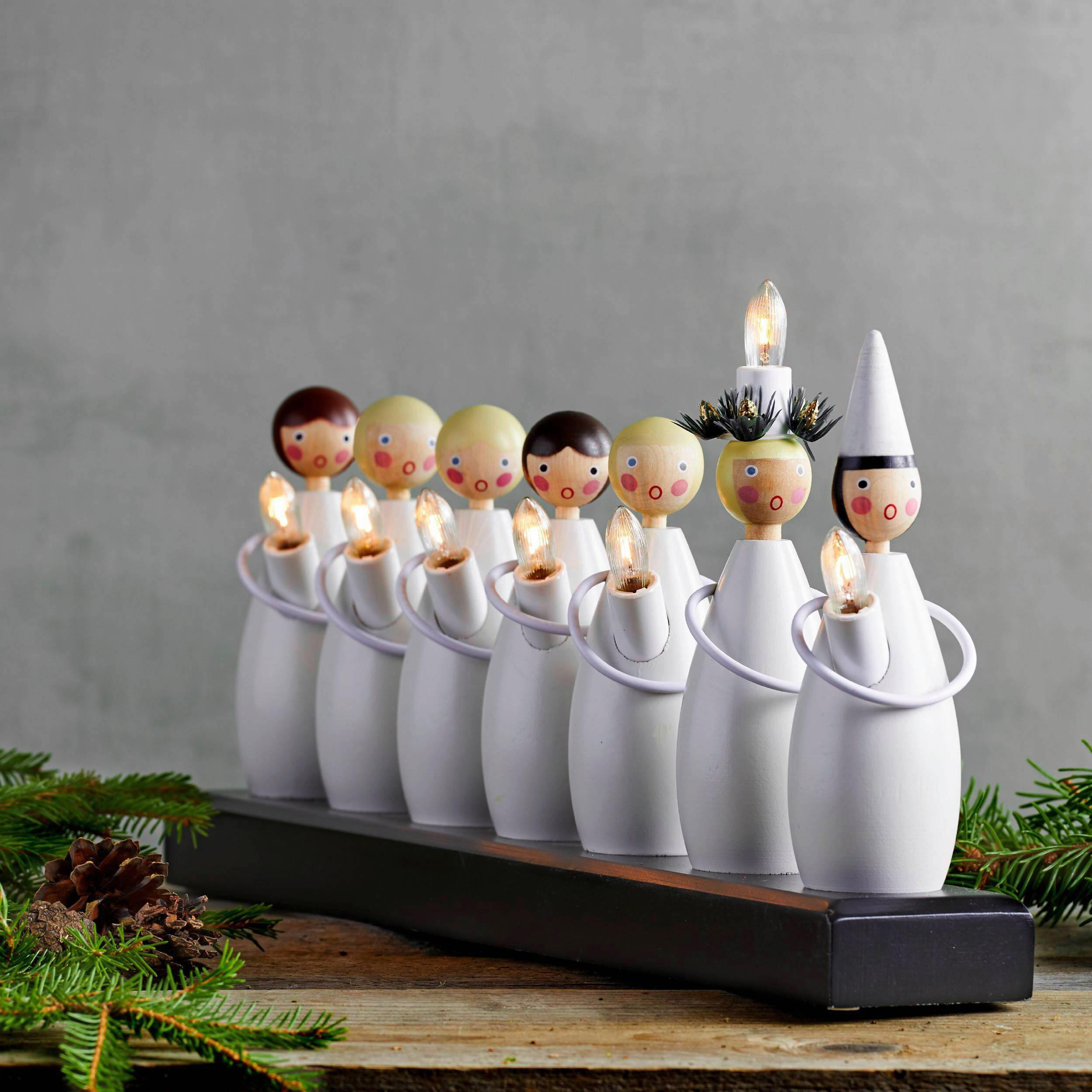 LED-KERZE  - Schwarz/Weiß, Basics, Holz (48/7/22cm) - Eglo