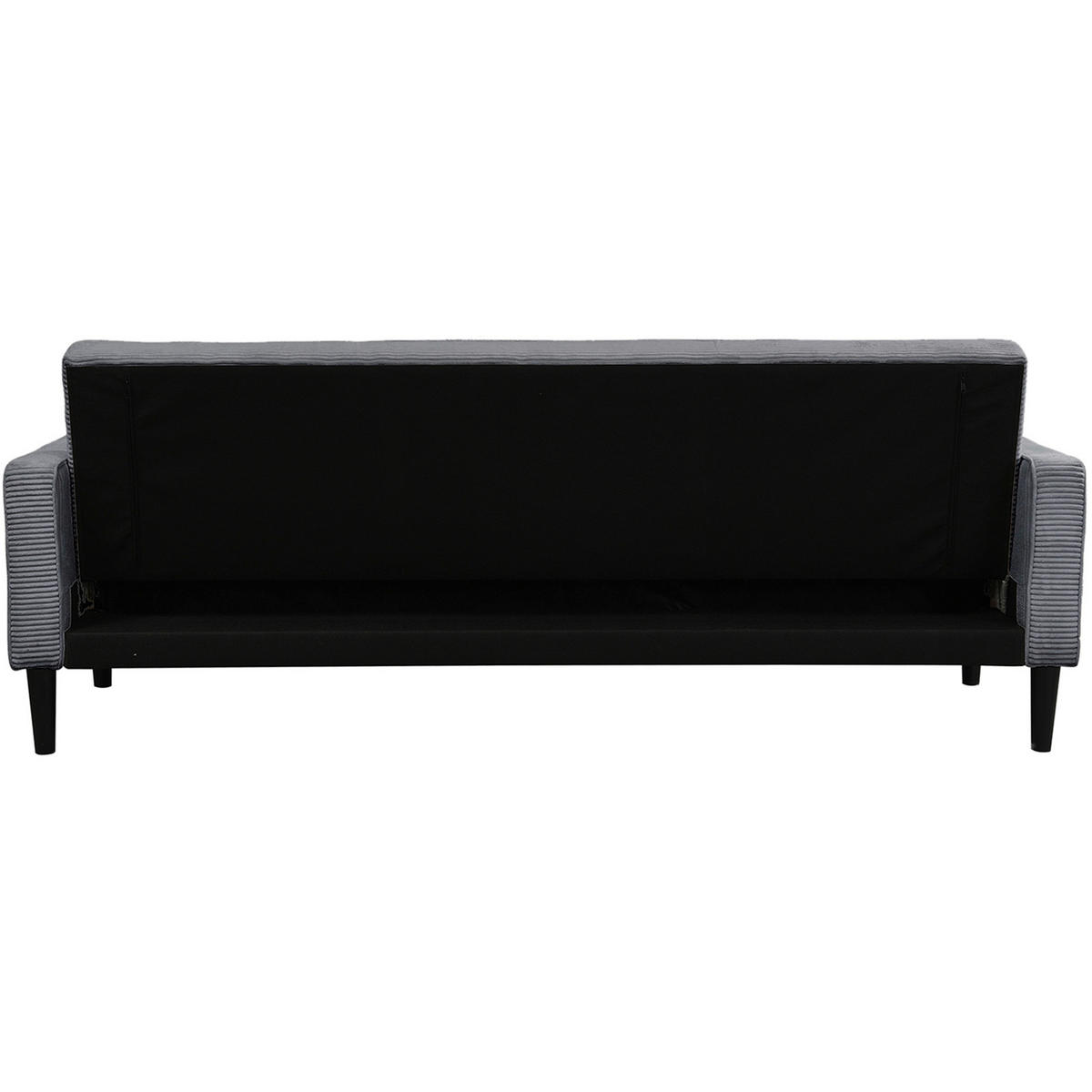 SCHLAFSOFA Cord Grau  - Braun/Grau, Basics, Holz/Textil (213/81/86cm) - Livetastic