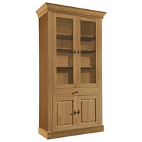 VITRINE  in massiv Kiefer Laugenfarbig  - Laugenfarbig/Kupferfarben, ROMANTIK / LANDHAUS, Glas/Holz (108/202/45cm) - Boxxx