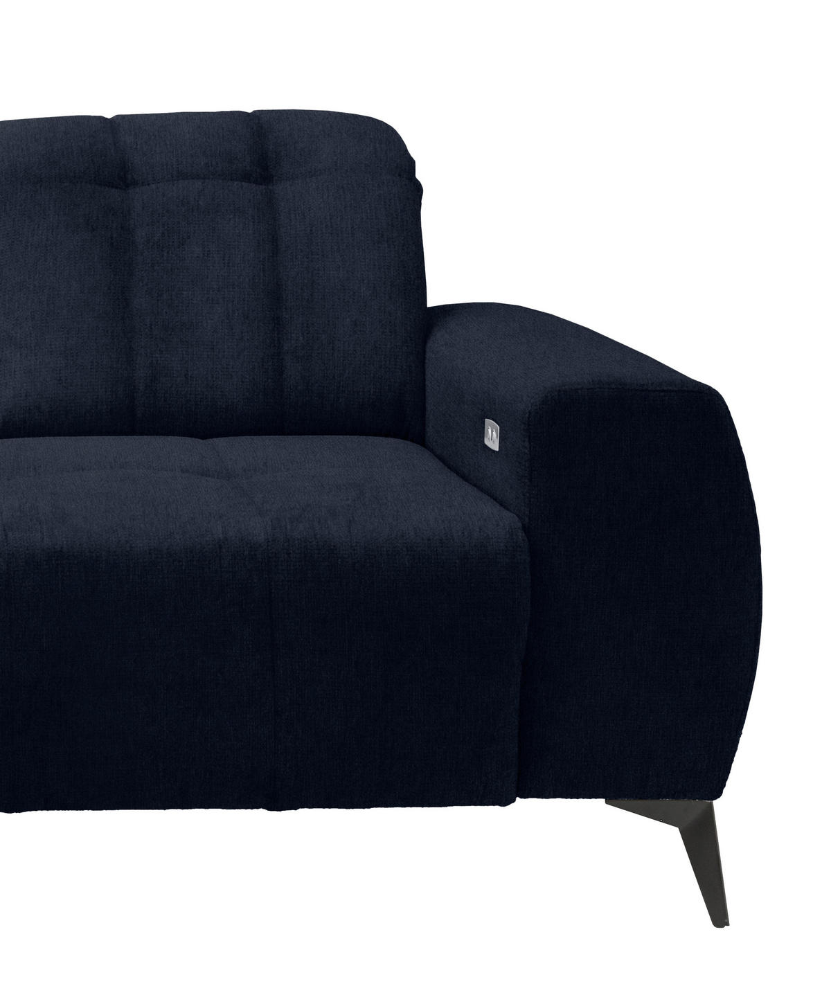 ECKSOFA in Mikrofaser Dunkelblau  200/261 cm  - Schwarz/Dunkelblau, MODERN, Textil/Metall (200/261cm) - Livetastic