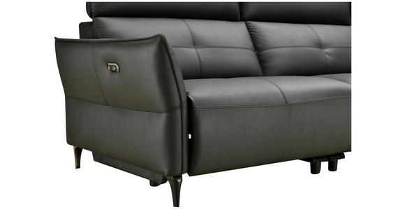 2-SITZER-SOFA  in Echtleder Schwarz   - Schwarz, Design, Leder/Metall (191/98/101cm) - Novel