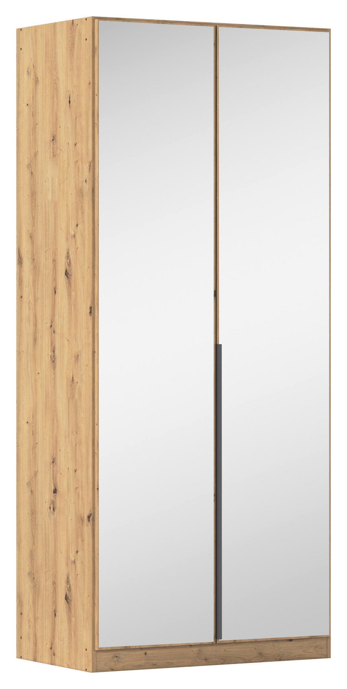 GARDEROB MED GÅNGJÄRN 91/229/54 cm 2-dörrar - ek Artisan/grå, Modern, metall/trämaterial (91/229/54cm) - Rauch Möbel