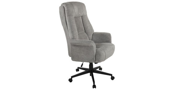 CHEFSESSEL Webstoff Grau, Schwarz  - Schwarz/Grau, KONVENTIONELL, Kunststoff/Textil (68/113-121/68cm) - Venda