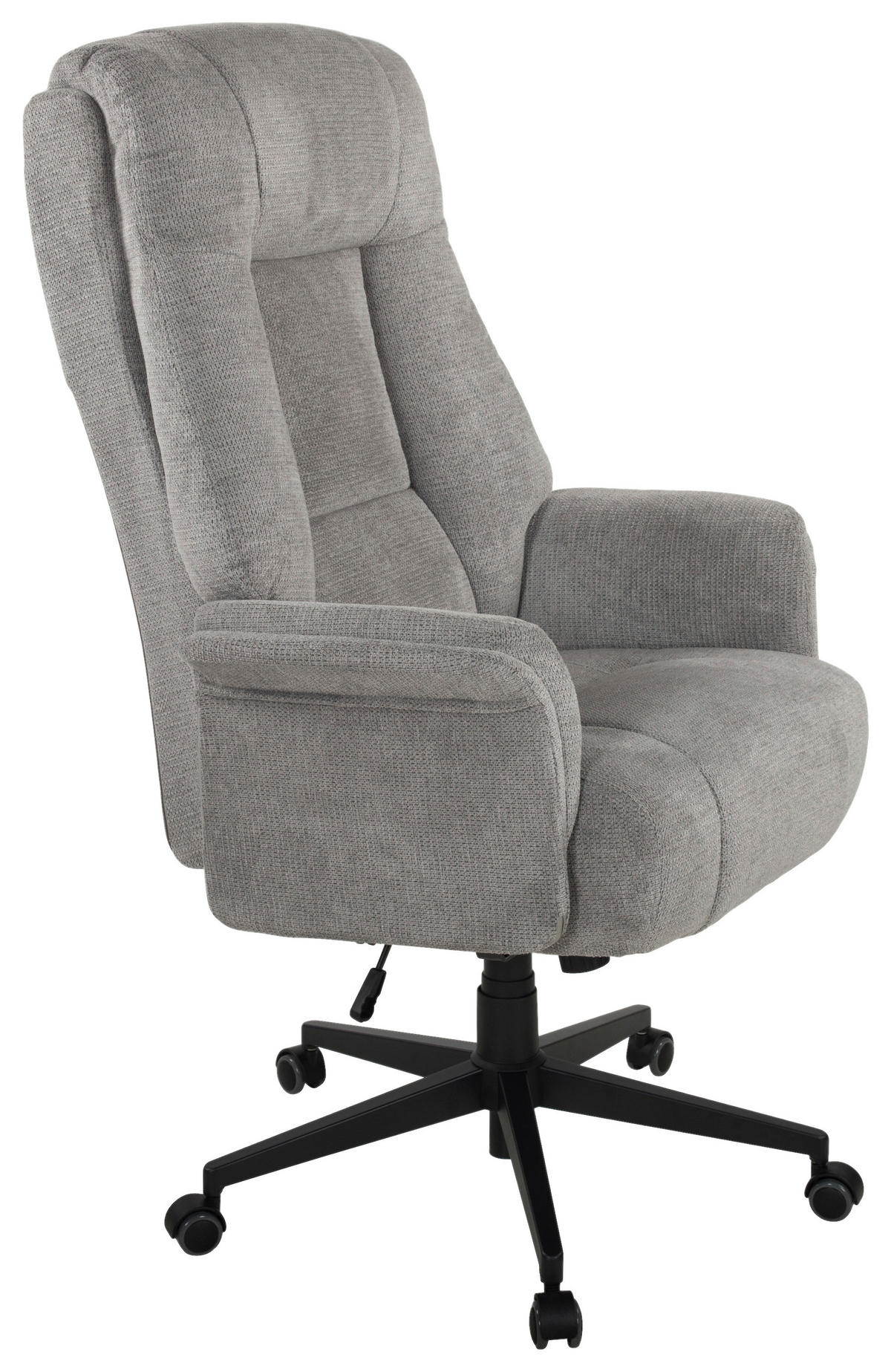 CHEFSESSEL Webstoff Grau, Schwarz  - Schwarz/Grau, KONVENTIONELL, Kunststoff/Textil (68/113-121/68cm) - Venda