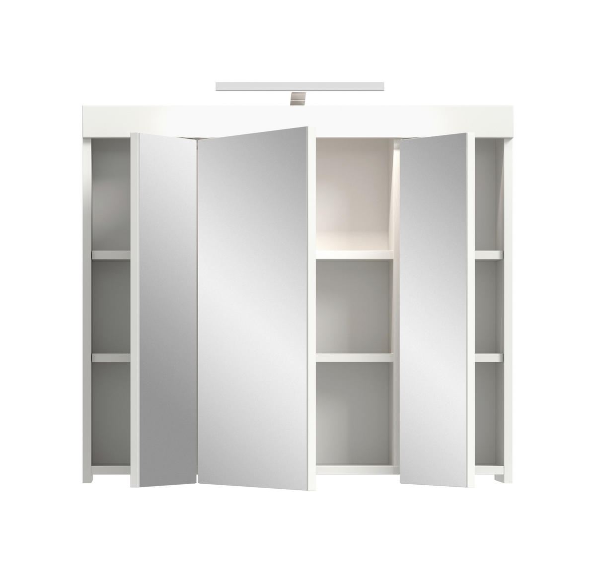SPEGELSKÅP  - vit, Trend, trämaterial/glas (80/70/18cm) - MID.YOU