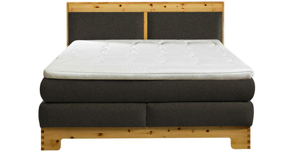 BOXSPRINGBETT 180/200 cm  in Dunkelbraun  - Dunkelbraun, Natur, Holz/Textil (180/200cm) - Linea Natura