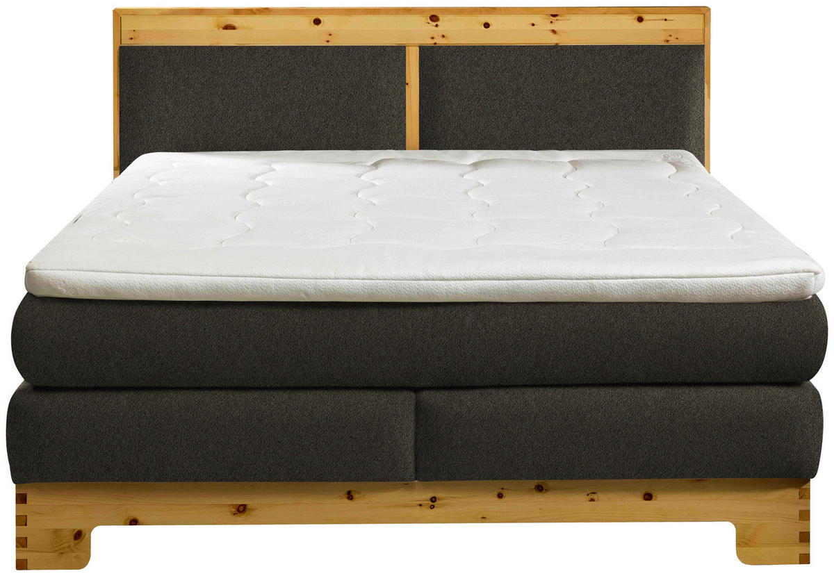 BOXSPRINGBETT 180/200 cm  in Dunkelbraun  - Dunkelbraun, Natur, Holz/Textil (180/200cm) - Linea Natura