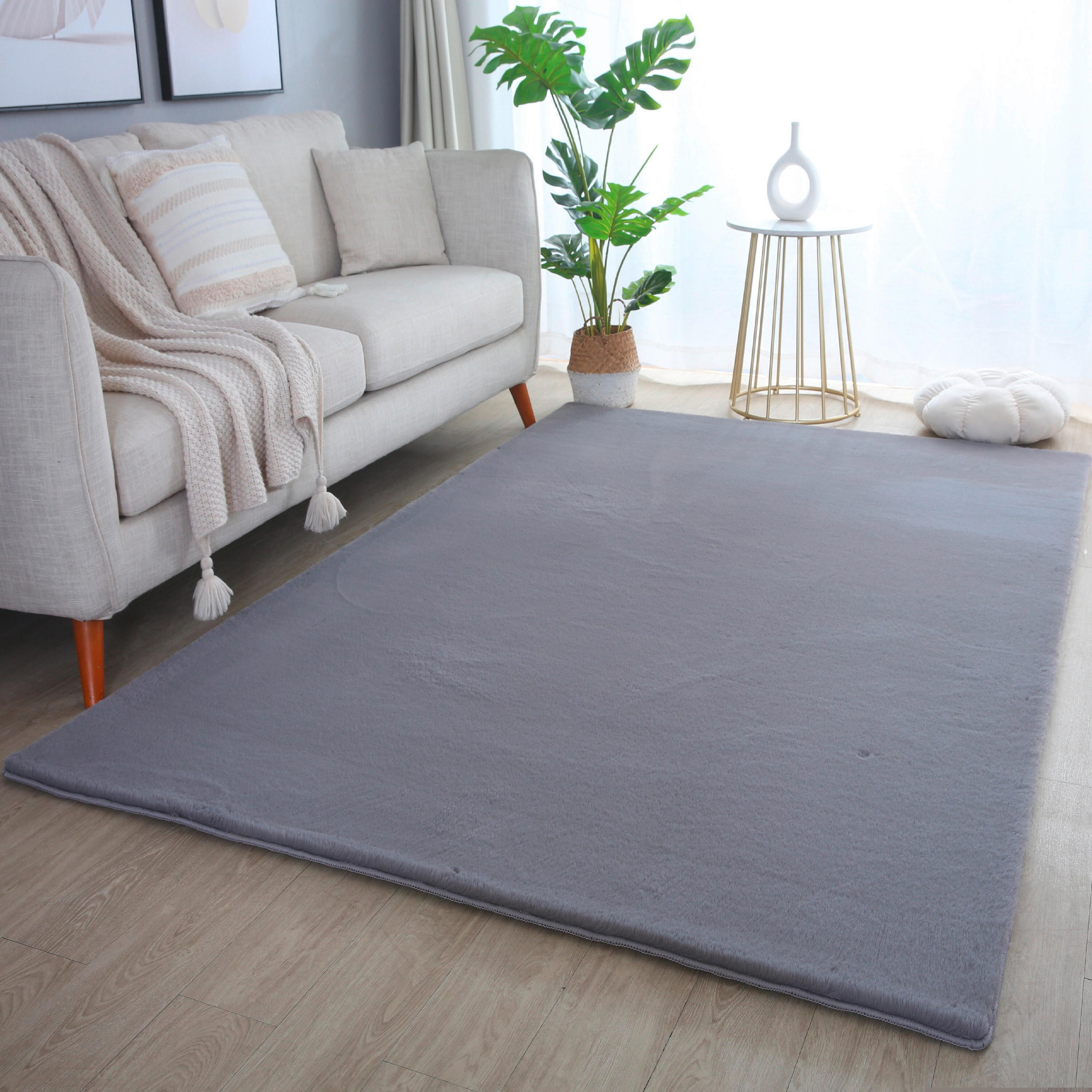 HOCHFLORTEPPICH 60/110 cm Pouffy Grau - Grau, Basics, Textil (60/110cm)