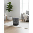 HOCKER in Holz, Metall, Textil Schwarz, Weiß  - Schwarz/Weiß, KONVENTIONELL, Holz/Textil (35/42/35cm) - Xora
