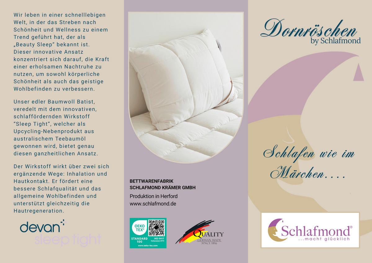GANZJAHRESDECKE 140/200 cm Dornröschen  - Creme, Basics, Textil (140/200cm) - Schlafmond