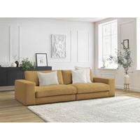 3-SITZER-SOFA LEONARD Cord Gelb  - Gelb/Schwarz, MODERN, Kunststoff/Textil (274/77/109cm)