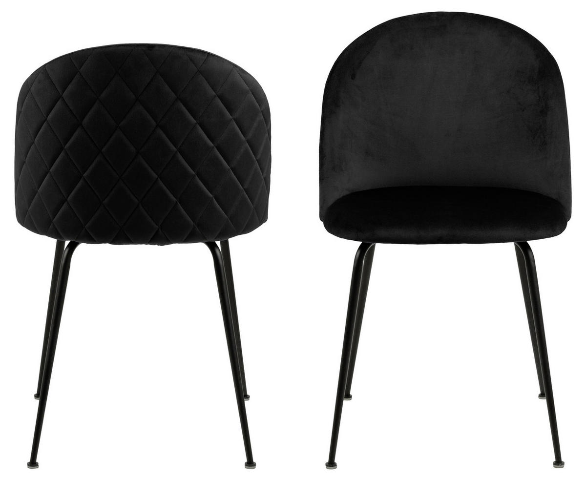 STOL, tekstil črna  - črna, Konvencionalno, kovina/tekstil (49,5/80,5/54cm) - Ambia Home