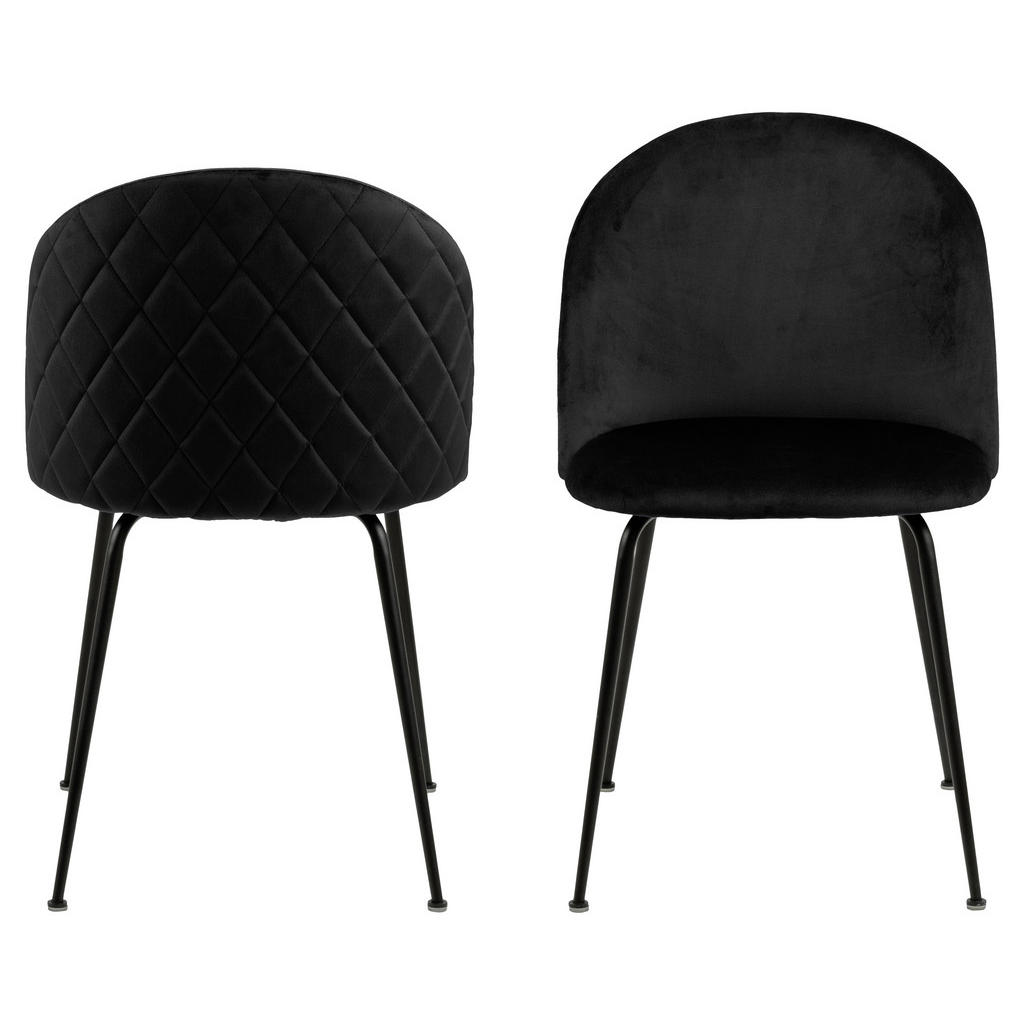 Thumbnail - Ambia Home Stuhl, Schwarz, Textil, Rundrohr, 49.5x80.5x54 cm, Esszimmer, Stühle, Esszimmerstühle, Vierfußstühle