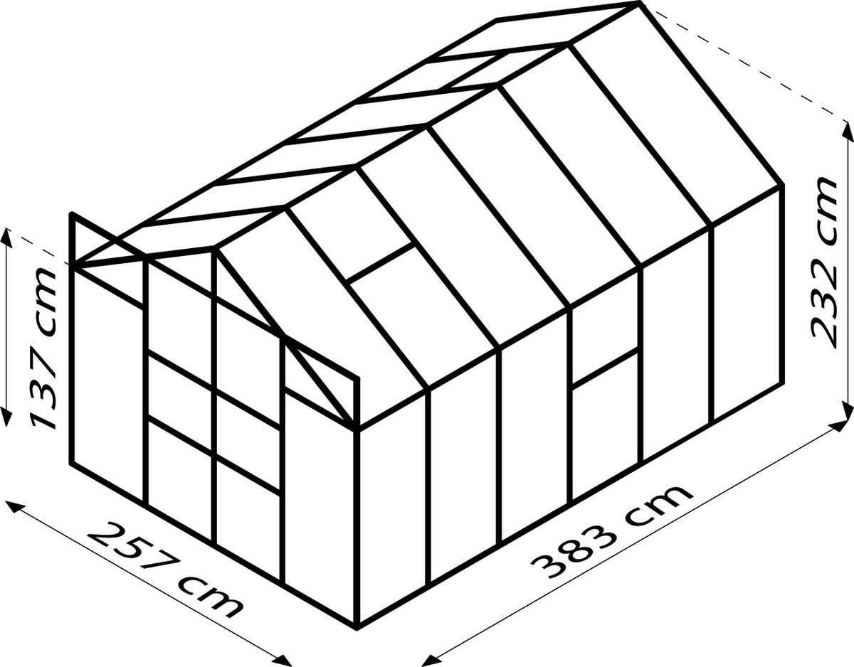 GEWÄCHSHAUSBAUSATZ - Grün, Basics, Kunststoff/Metall (257/231,8/383cm)